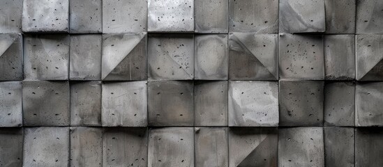 Wall with a pattern made of concrete, providing a textured surface background.