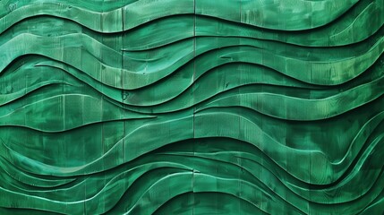 Wood art background - Abstract closeup of detailed organic green wooden waving waves wall texture...