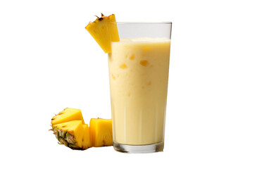 Pineapple Milkshake on Transparent Background