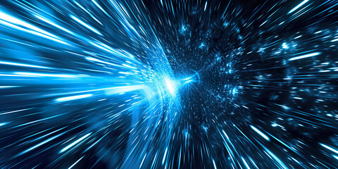 Obraz premium Light speed hyperspace space warp background