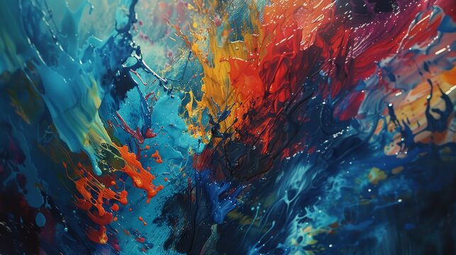 the expressive power of abstract art as paint dances across the canvas, its vibrant colors and dynamic textures 