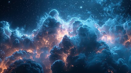 blue sky color powder explosion on black background