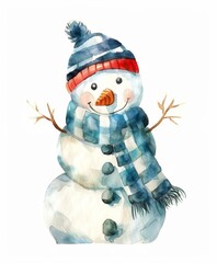 Christmas snowman art illustration