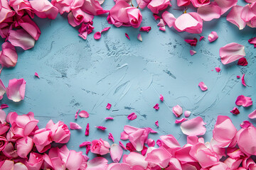 A background dedicated to International Women's Day, offering space for text, adorned with pink petals