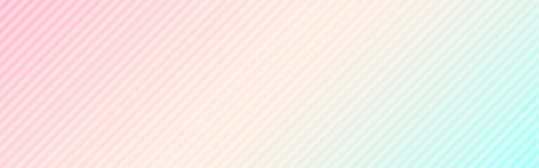 パステルカラーのグラデーションと斜めストライプのパターン - シンプルでかわいい背景素材 - 16:5