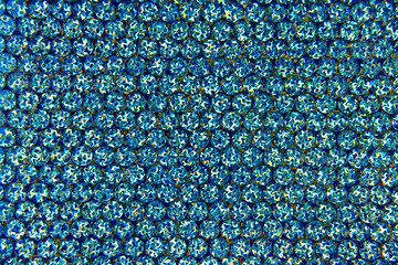 Close up of the rhinestone blue background