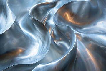 aluminium sheet curved and twisted like a wave Generative AI
 - obrazy, fototapety, plakaty