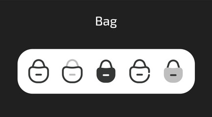 Remove Bag icons in 5 different styles as vector