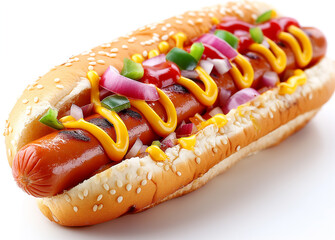 A delicious hot dog sandwich