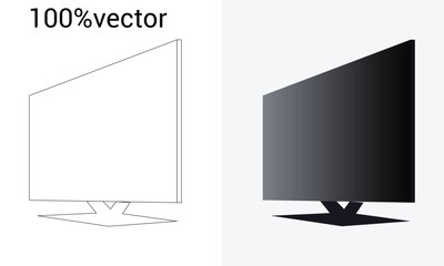 vector and line art set for monitors and televisions