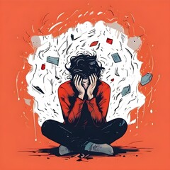 Depression, Mental Health Issue Illustration