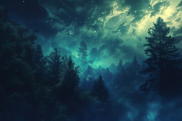 Fototapeta premium Pixelated pathway paradise. Techno trails through serene settings