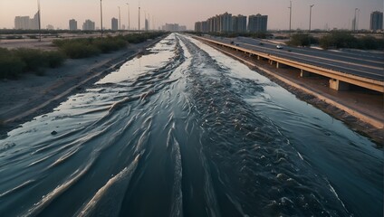 Dubai rains floods - obrazy, fototapety, plakaty
