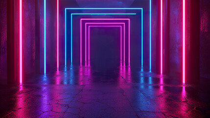 neon party background with copy space, illustration