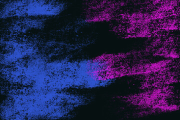 grunge blue and pink stroke paint on black wall