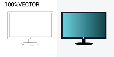 vector and line art set for monitors and televisions