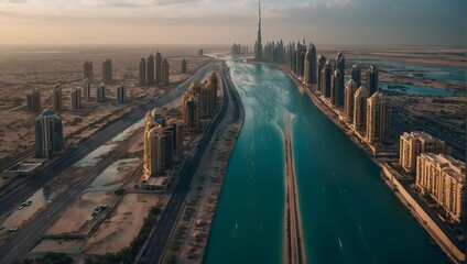 Dubai floods and rians - obrazy, fototapety, plakaty