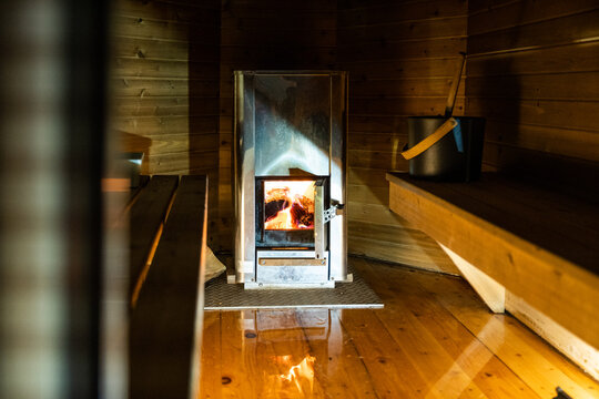 inside sauna trailer