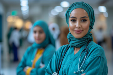 Muslim surgeon nurse,woman