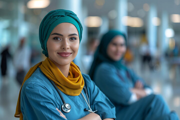 Muslim surgeon nurse,woman