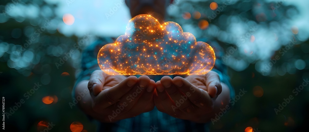 Aufkleber illuminating cloud migration: a hands-on guide. concept cloud computing, migration strategies, hands
