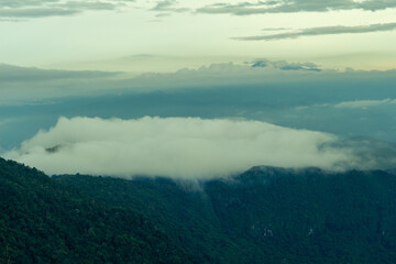 Panorama of the Andes Mountains from the Cerro las Nubes, Mount of the Clouds, in Jerico, Jericó, Antioquia, Colombia. View on Cerro Tusa, Mount Tusa.