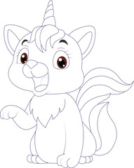 cute unicorn coloring page for kids