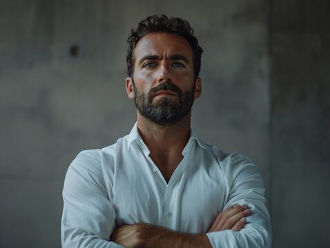 The mans confident stance serves as a reminder of the power of selfassurance and belief in oneself 8K , high-resolution, ultra HD,up32K HD