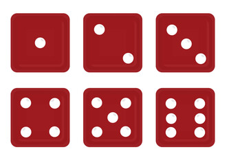 All dices numbers. vector illustration