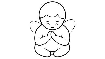 baby angel silhouette vector illustration