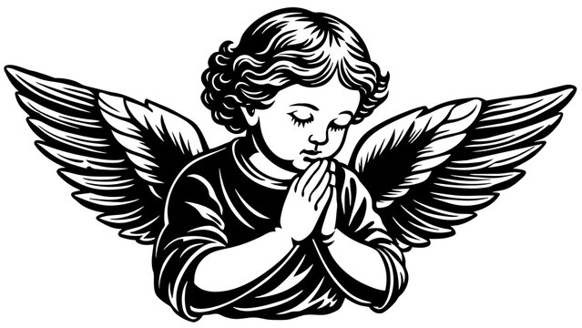 recommend clip art: baby angel silhouette vector illustration