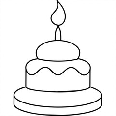 birthday cake silhouette vector illustration