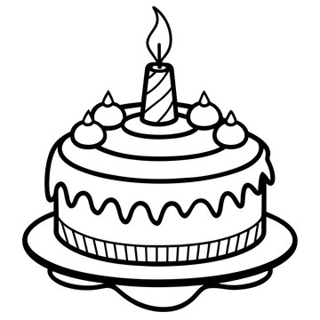 recommend clip art: birthday cake silhouette vector illustration