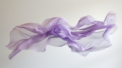the graceful movement of lilac fabric suspended in mid-air