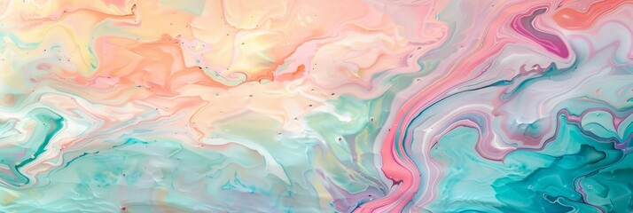 banner Colorful abstract marbled pattern, fluid art