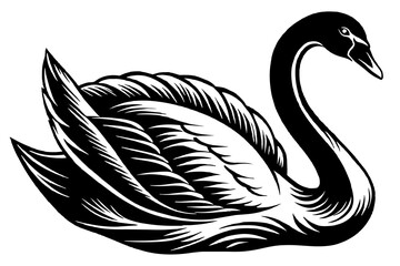 A silhouette swan vector style