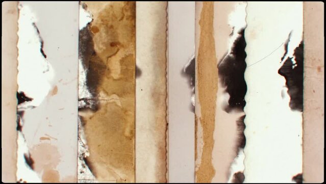 Animated abstract VJ Loop artwork of men painted on stained vintage papers set against each other