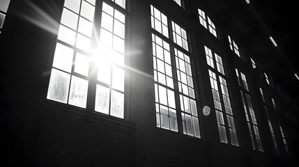 Expansive Architectural Windows Flooding a Late Afternoon Studio with Dramatic Sunlight