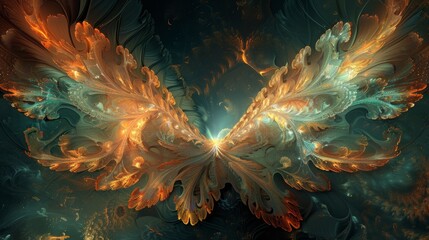Abstract Wings: A photo of a digital artwork showcasing abstract wings