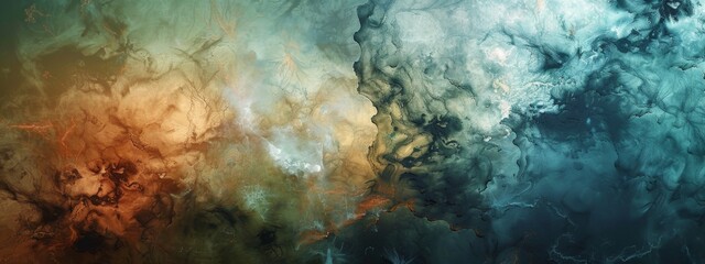 Fototapeta na wymiar Ethereal Earth Tones in Fluid Abstract Art