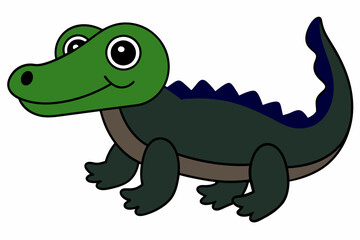 alligator Silhouette vector illustration white background 
