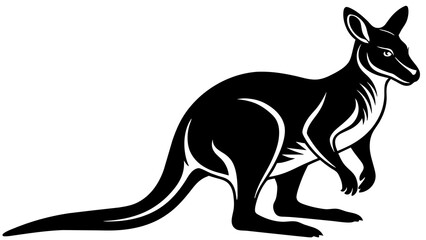 wallaby silhouette vector illustration - obrazy, fototapety, plakaty