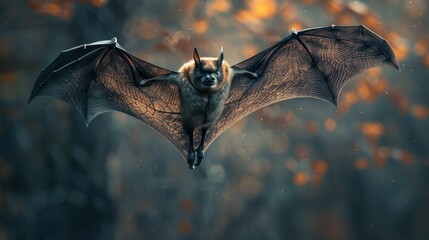 Bat Wings: A photo of bat wings with a blurred background - obrazy, fototapety, plakaty