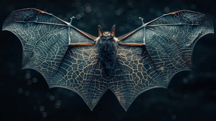 Bat Wings: A photo of bat wings with intricate patterns and veins
