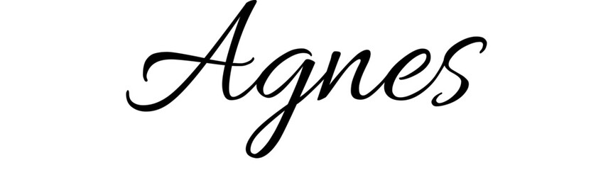 Agnes - black color - name written - ideal for websites, presentations, greetings, banners, cards, t-shirt, sweatshirt, prints, cricut, silhouette, sublimation, tag

 - obrazy, fototapety, plakaty