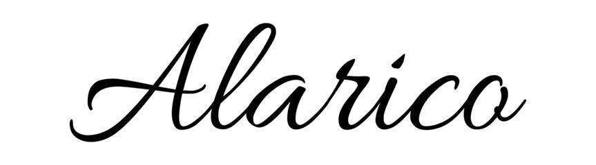 Alarico - black color - name written - ideal for websites, presentations, greetings, banners, cards, t-shirt, sweatshirt, prints, cricut, silhouette, sublimation, tag

