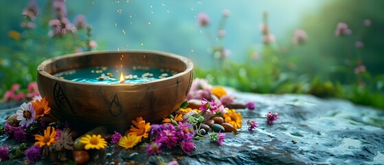Spiritual Essence: Shamanic Healing with Nature's Vibrancy. Concept Nature Healing, Shamanic Practices, Spiritual Connection, Vibrant Energy, Inner Peace