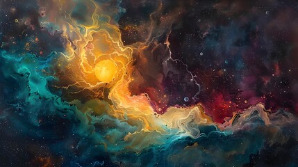 Fototapeta na wymiar Colorful abstract universe wallpaper.