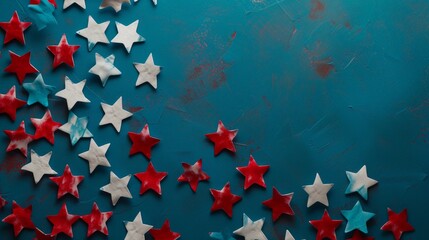 Red, White, and Blue Stars on a Blue Background