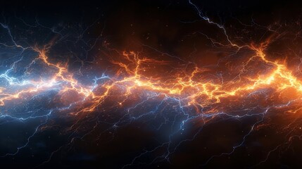 Thunder and Lightning: A close-up photo of lightning striking the ground